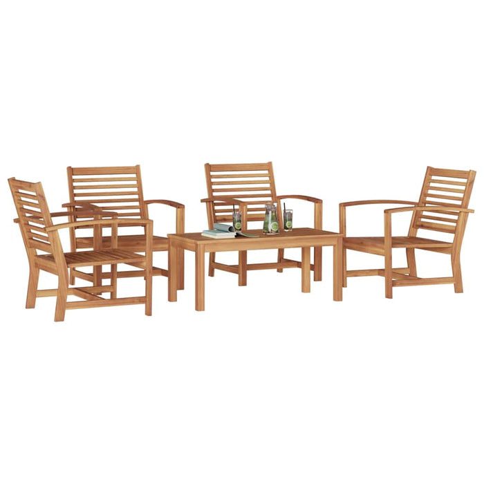 Set de canapele pentru grădină 5 pcs natural Lemn masiv de tec - WALTI WALTI
