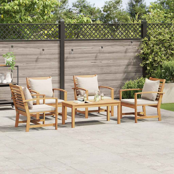 Set de canapele pentru grădină 5 pcs natural Lemn masiv de tec - WALTI WALTI