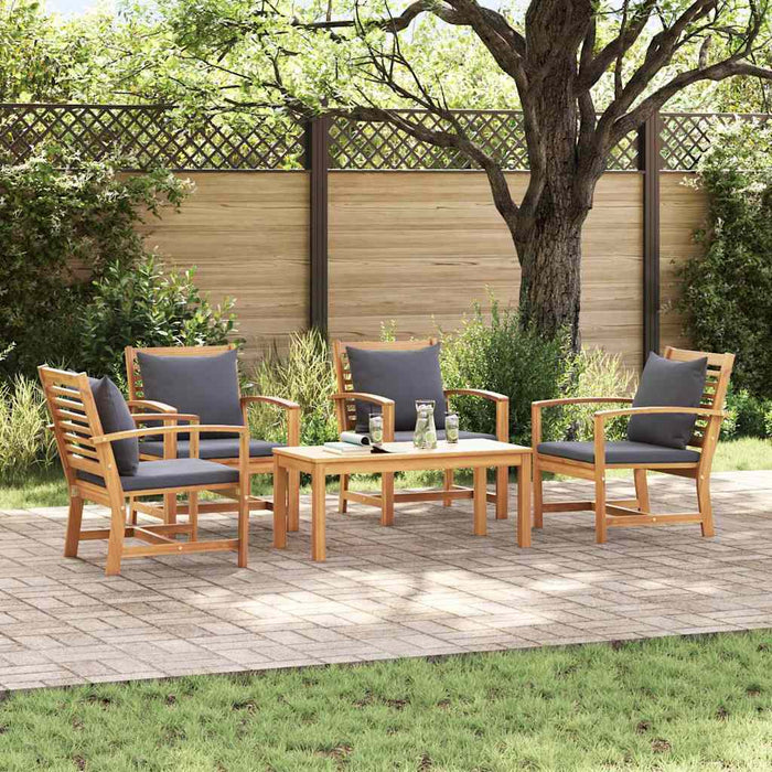 Set de canapele pentru grădină 5 pcs natural Lemn masiv de tec - WALTI WALTI