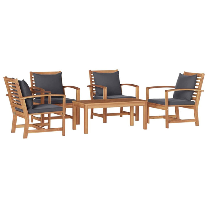 Set de canapele pentru grădină 5 pcs natural Lemn masiv de tec - WALTI WALTI
