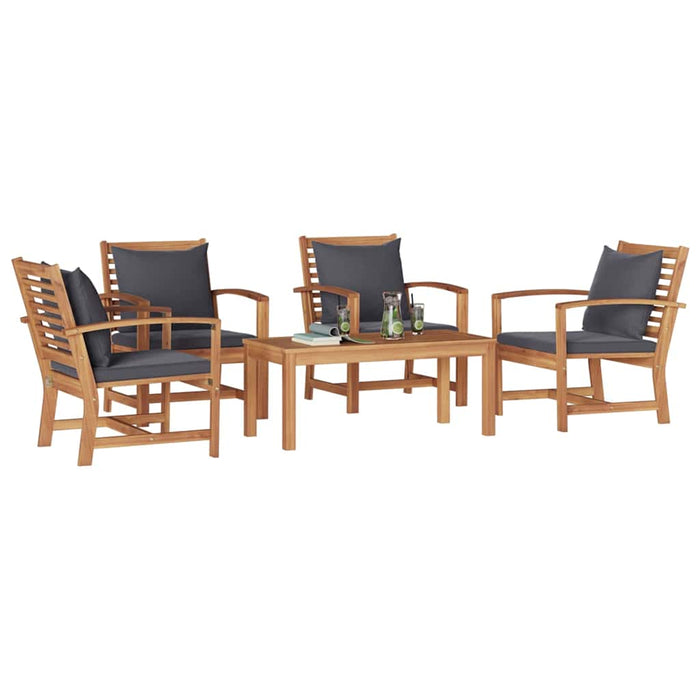 Set de canapele pentru grădină 5 pcs natural Lemn masiv de tec - WALTI WALTI