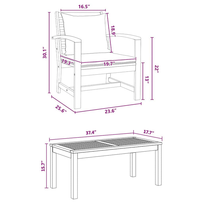 Set de canapele pentru grădină 5 pcs natural Lemn masiv de tec - WALTI WALTI
