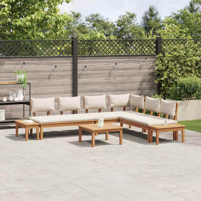 Set de Bănci pentru Grădină cu pernă 4 pcs Maro, Crem - WALTI WALTI
