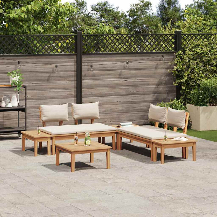 Set de Bănci pentru Grădină cu pernă 3 pcs Maro, Crem - WALTI WALTI