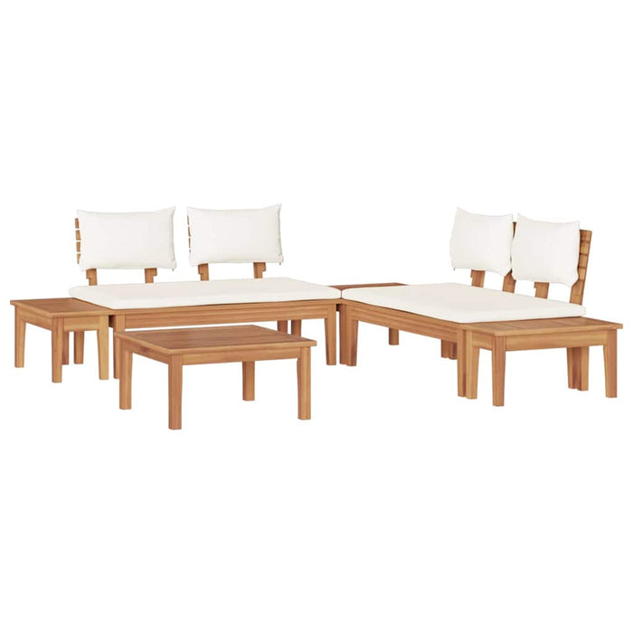 Set de Bănci pentru Grădină cu pernă 3 pcs Maro, Crem - WALTI WALTI