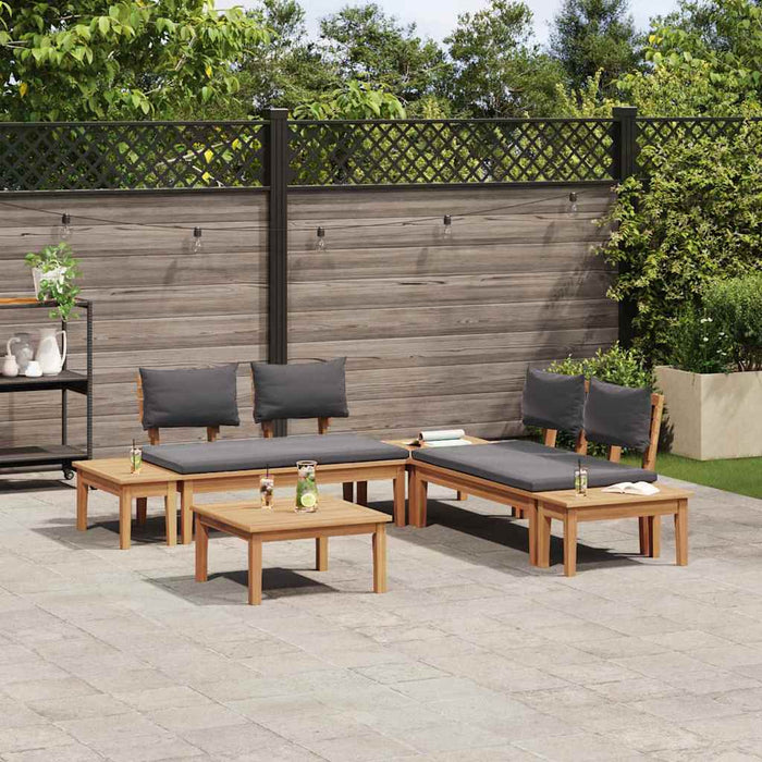 Set de Bănci pentru Grădină cu pernă 3 pcs Maro, Gri - WALTI WALTI
