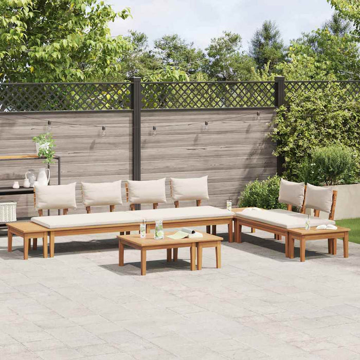 Set de Bănci pentru Grădină cu pernă 5 pcs Maro, Crem - WALTI WALTI