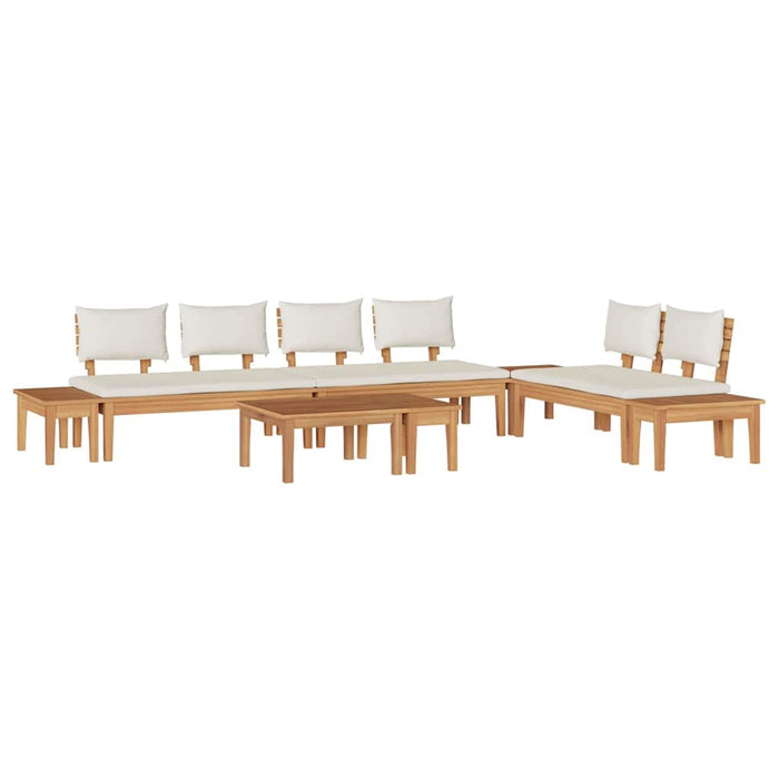 Set de Bănci pentru Grădină cu pernă 5 pcs Maro, Crem - WALTI WALTI