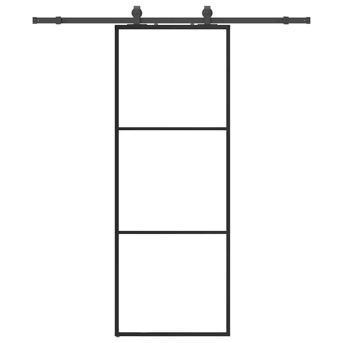 Ușă glisantă cu set de feronerie neagră 76x205 cm Sticlă ESG - WALTI WALTI