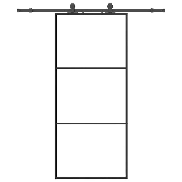 Ușă glisantă cu set de feronerie neagră 90x205 cm Sticlă ESG - WALTI WALTI