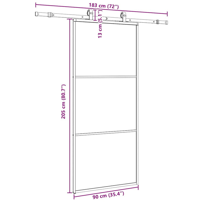 Ușă glisantă cu set de feronerie neagră 90x205 cm Sticlă ESG - WALTI WALTI