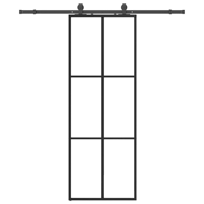 Ușă glisantă cu set de feronerie neagră 76x205 cm Sticlă ESG - WALTI WALTI