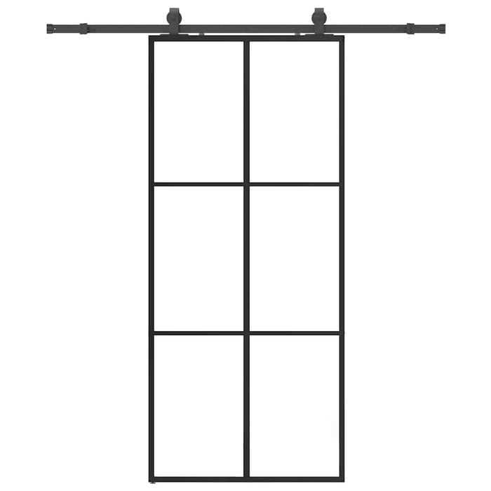 Ușă glisantă cu set de feronerie neagră 90x205 cm Sticlă ESG - WALTI WALTI