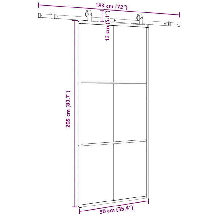Ușă glisantă cu set de feronerie neagră 90x205 cm Sticlă ESG - WALTI WALTI