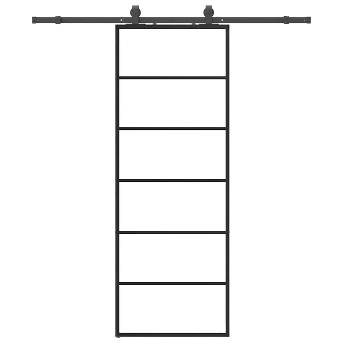 Ușă glisantă cu set de feronerie neagră 76x205 cm Sticlă ESG - WALTI WALTI
