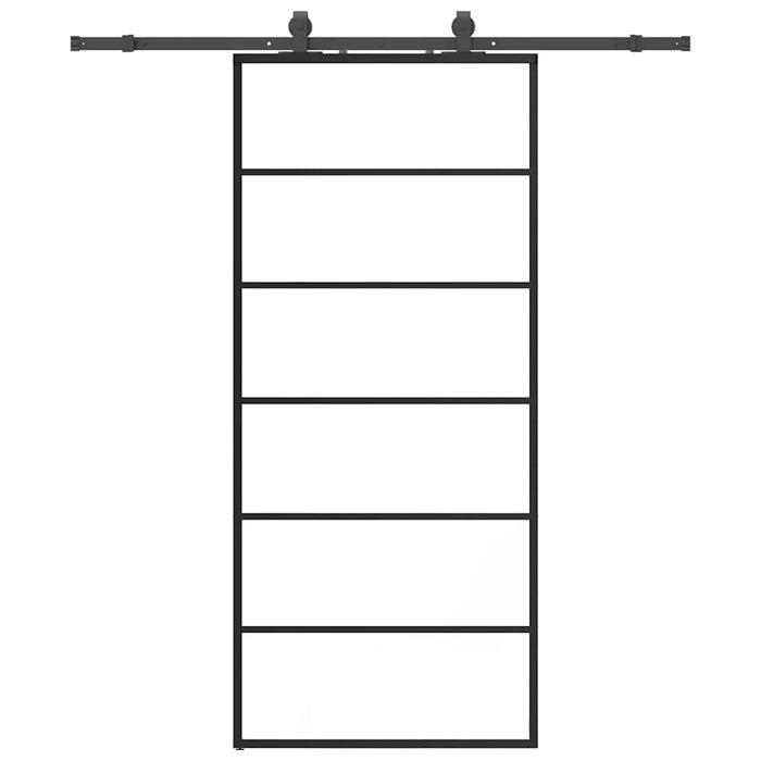 Ușă glisantă cu set de feronerie neagră 90x205 cm Sticlă ESG - WALTI WALTI