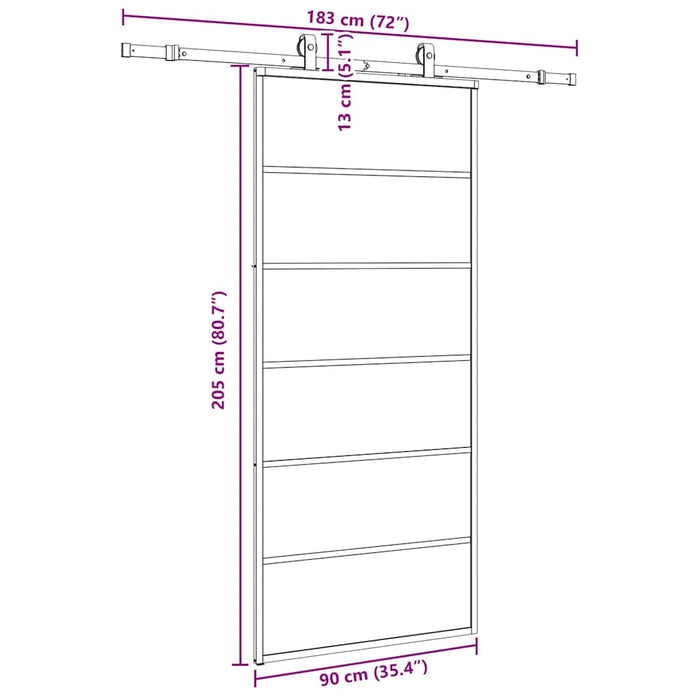 Ușă glisantă cu set de feronerie neagră 90x205 cm Sticlă ESG - WALTI WALTI
