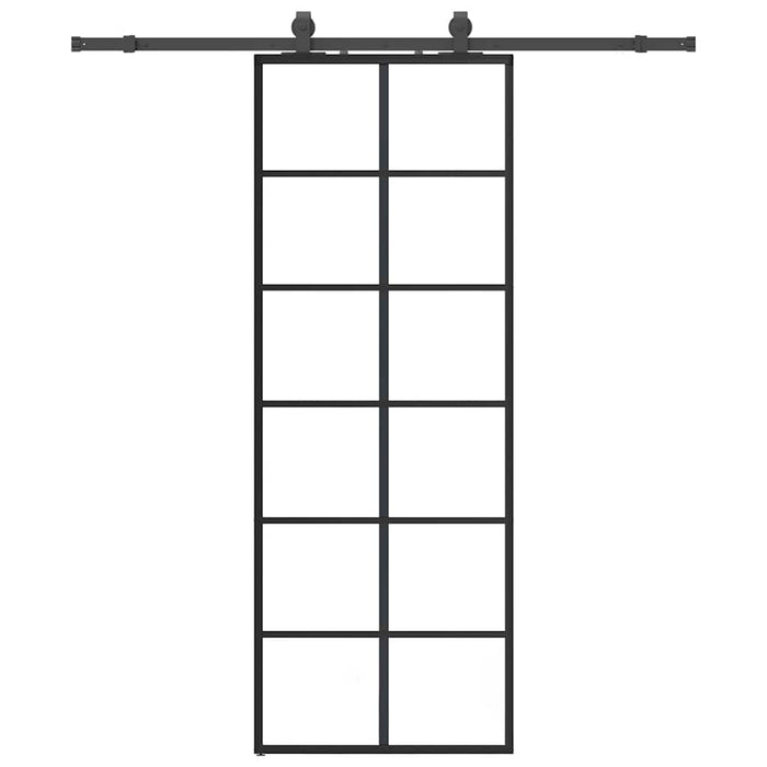 Ușă glisantă cu set de feronerie neagră 76x205 cm Sticlă ESG - WALTI WALTI