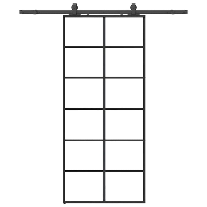 Ușă glisantă cu set de feronerie neagră 90x205 cm Sticlă ESG - WALTI WALTI