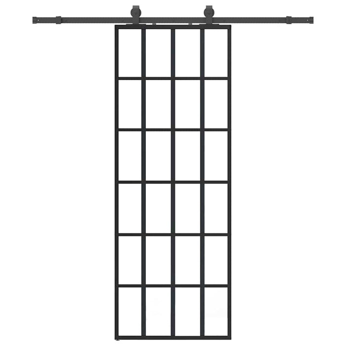 Ușă glisantă cu set de feronerie neagră 76x205 cm Sticlă ESG - WALTI WALTI