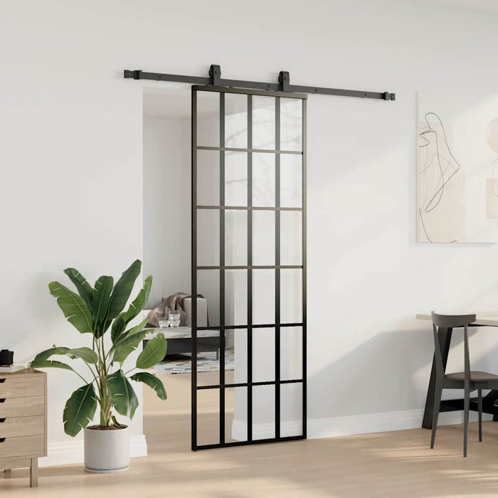 Ușă glisantă cu set de feronerie neagră 76x205 cm Sticlă ESG - WALTI WALTI