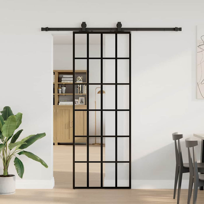 Ușă glisantă cu set de feronerie neagră 76x205 cm Sticlă ESG - WALTI WALTI