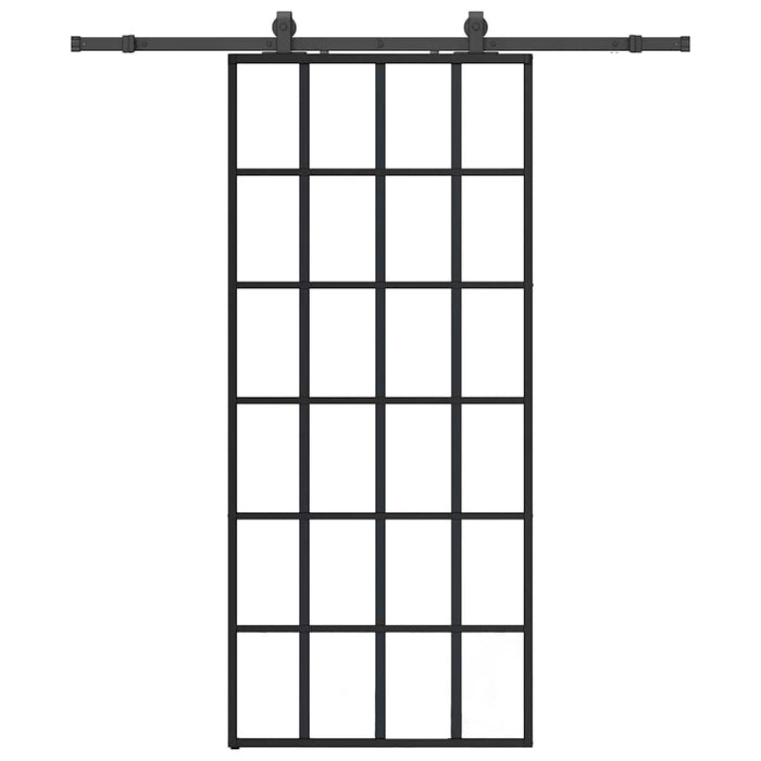 Ușă glisantă cu set de feronerie neagră 90x205 cm Sticlă ESG - WALTI WALTI