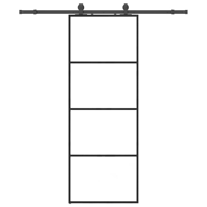 Ușă glisantă cu set de feronerie neagră 76x205 cm Sticlă ESG - WALTI WALTI