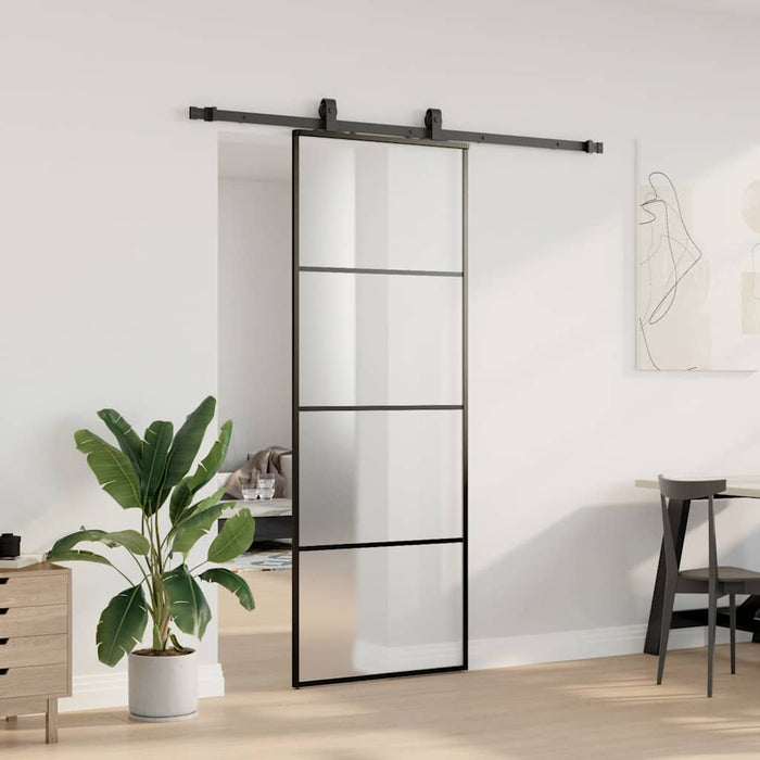 Ușă glisantă cu set de feronerie neagră 76x205 cm Sticlă ESG - WALTI WALTI