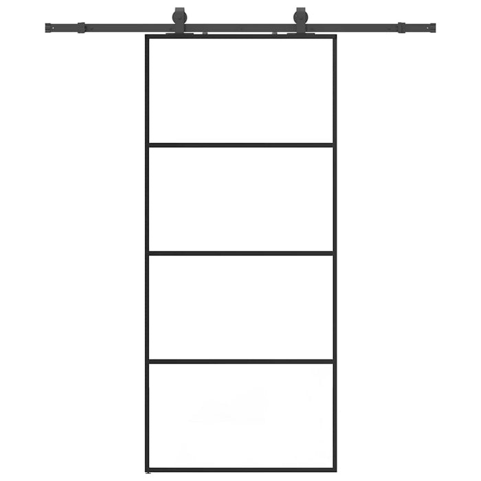 Ușă glisantă cu set de feronerie neagră 90x205 cm Sticlă ESG - WALTI WALTI