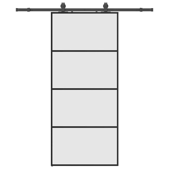 Ușă glisantă cu set de feronerie neagră 90x205 cm Sticlă ESG - WALTI WALTI