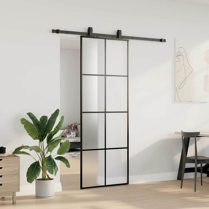 Ușă glisantă cu set de feronerie neagră 76x205 cm Sticlă ESG - WALTI WALTI