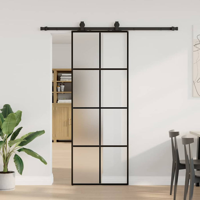 Ușă glisantă cu set de feronerie neagră 76x205 cm Sticlă ESG - WALTI WALTI
