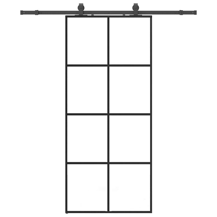 Ușă glisantă cu set de feronerie neagră 90x205 cm Sticlă ESG - WALTI WALTI