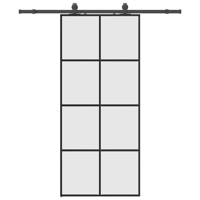 Ușă glisantă cu set de feronerie neagră 90x205 cm Sticlă ESG - WALTI WALTI