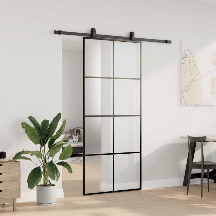 Ușă glisantă cu set de feronerie neagră 90x205 cm Sticlă ESG - WALTI WALTI