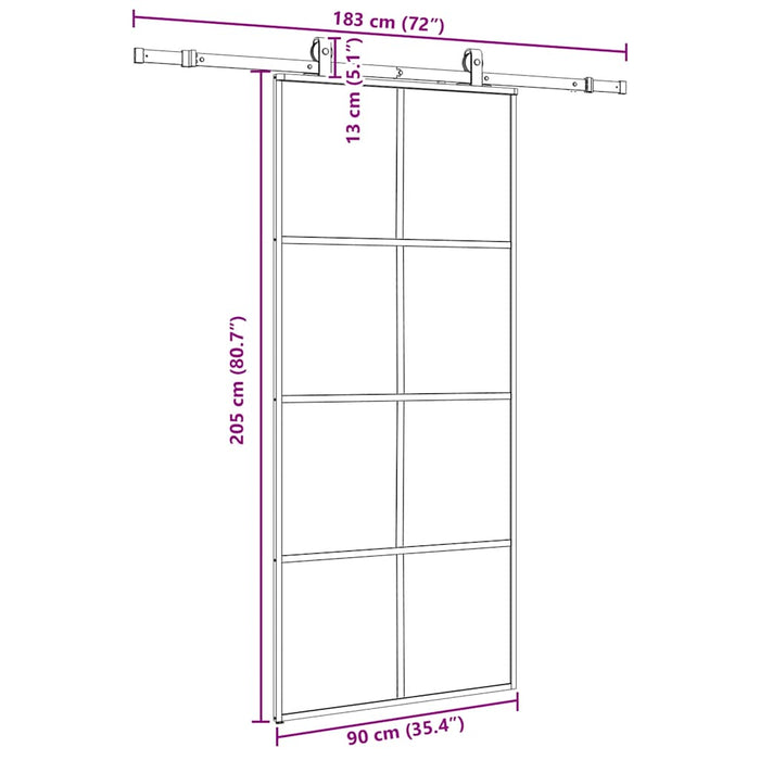 Ușă glisantă cu set de feronerie neagră 90x205 cm Sticlă ESG - WALTI WALTI