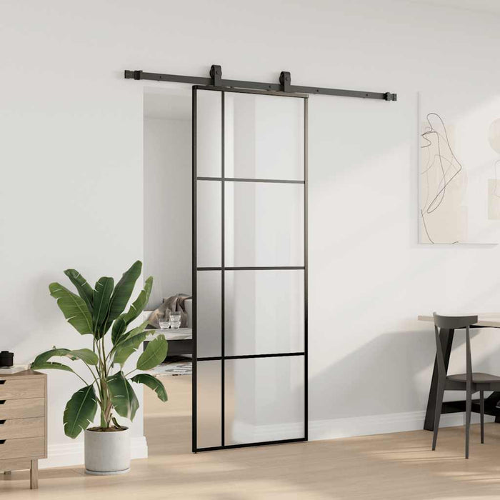 Ușă glisantă cu set de feronerie neagră 76x205 cm Sticlă ESG - WALTI WALTI