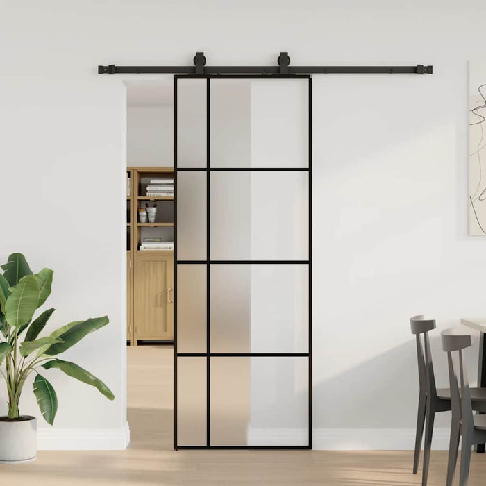 Ușă glisantă cu set de feronerie neagră 76x205 cm Sticlă ESG - WALTI WALTI