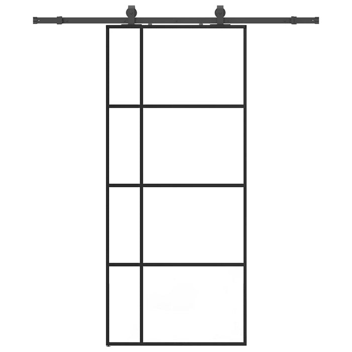 Ușă glisantă cu set de feronerie neagră 90x205 cm Sticlă ESG - WALTI WALTI