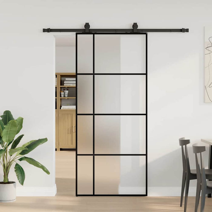 Ușă glisantă cu set de feronerie neagră 90x205 cm Sticlă ESG - WALTI WALTI