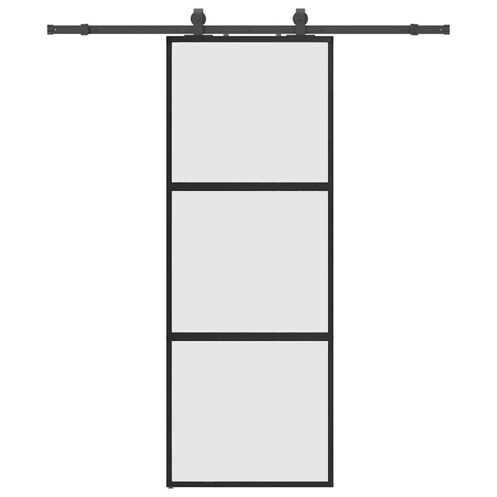 Ușă glisantă cu set feronerie neagră 76x205cm sticlă securizată - WALTI WALTI