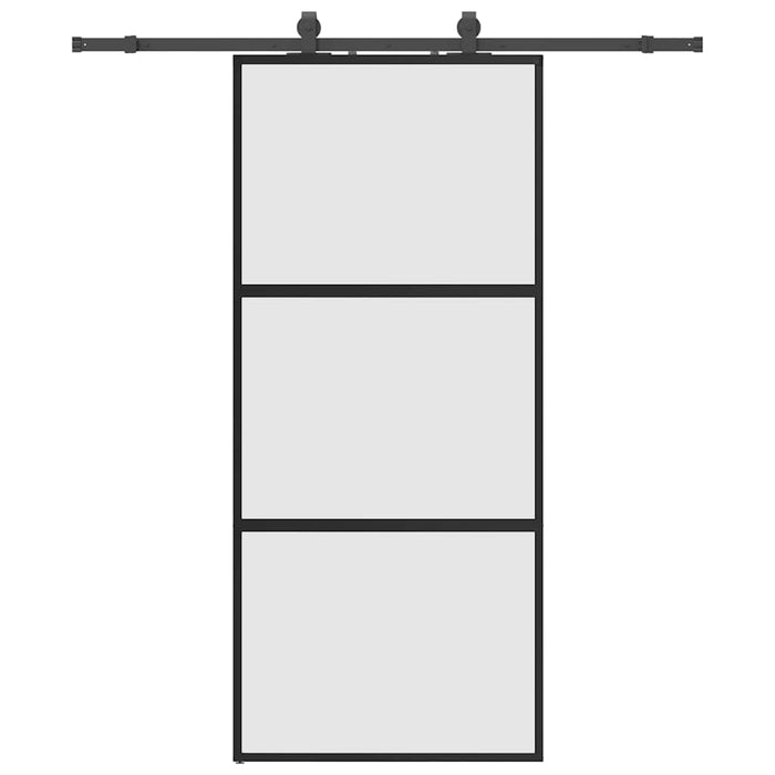 Ușă glisantă cu set feronerie neagră 90x205cm sticlă securizată - WALTI WALTI
