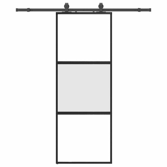 Ușă glisantă cu set feronerie neagră 76x205cm sticlă securizată - WALTI WALTI