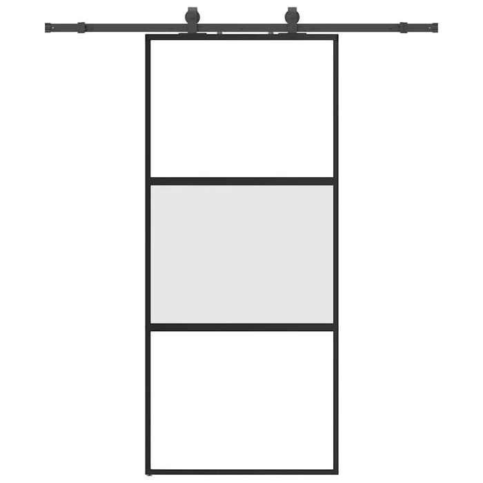 Ușă glisantă cu set feronerie neagră 90x205cm sticlă securizată - WALTI WALTI