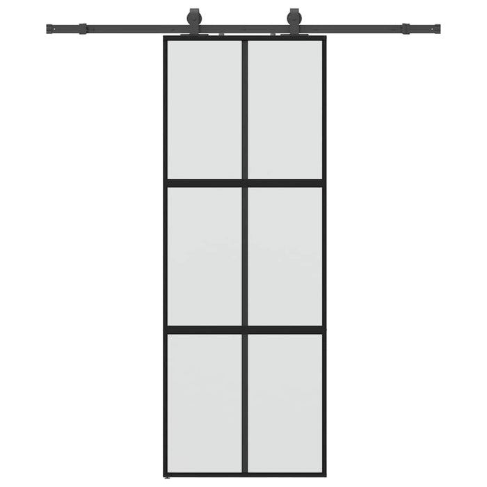 Ușă glisantă cu set feronerie neagră 76x205cm sticlă securizată - WALTI WALTI
