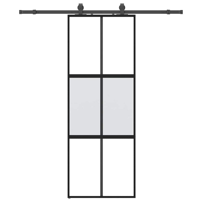 Ușă glisantă cu set feronerie neagră 76x205cm sticlă securizată - WALTI WALTI