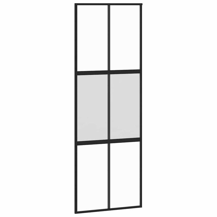 Ușă glisantă cu set feronerie neagră 76x205cm sticlă securizată - WALTI WALTI