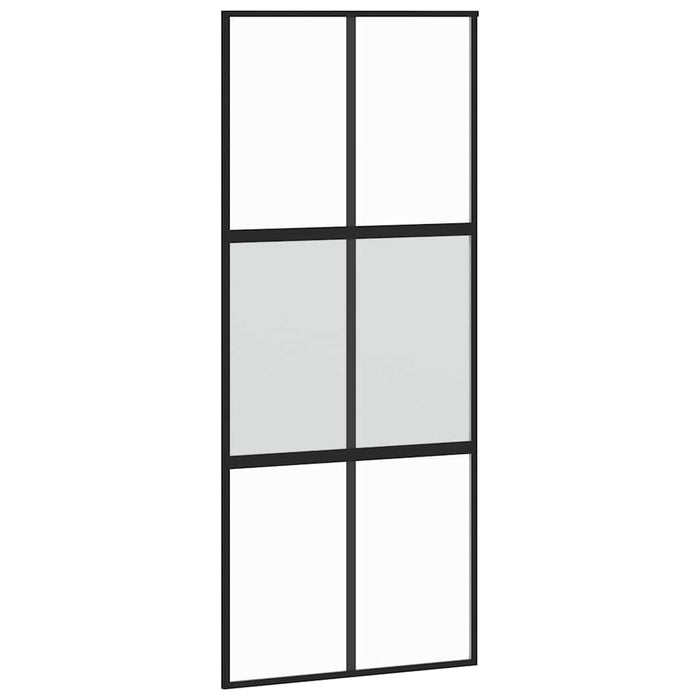 Ușă glisantă cu set feronerie neagră 90x205cm sticlă securizată - WALTI WALTI