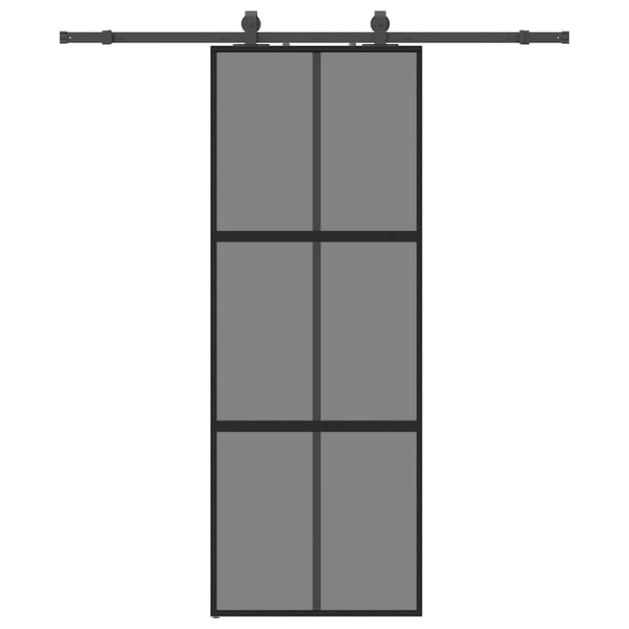 Ușă glisantă cu set feronerie neagră 76x205cm sticlă securizată - WALTI WALTI
